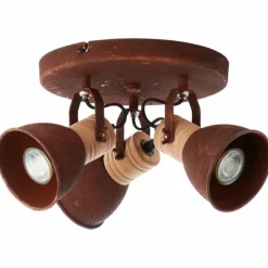 Luminaires Rustiques-Luminaires Brilliant Spot Brilliant Frieda Bois foncé, Rouille, 3 lumières