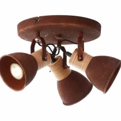 Luminaires Rustiques-Luminaires Brilliant Spot Brilliant Frieda Bois foncé, Rouille, 3 lumières