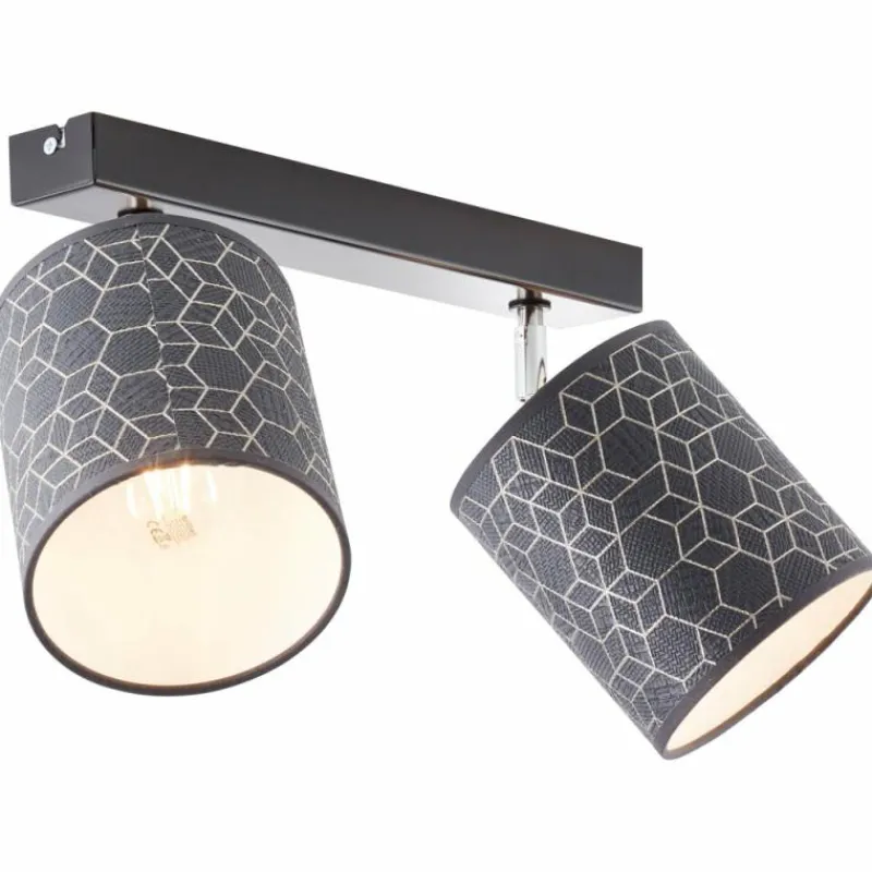 Lampes En Tissu-Luminaires Brilliant Spot Brilliant Galance Noir, 2 lumières