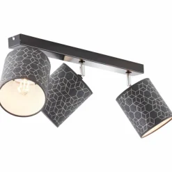 Lampes En Tissu-Luminaires Brilliant Spot Brilliant Galance Noir, 3 lumières