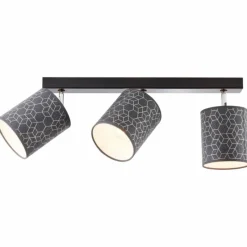 Lampes En Tissu-Luminaires Brilliant Spot Brilliant Galance Noir, 3 lumières