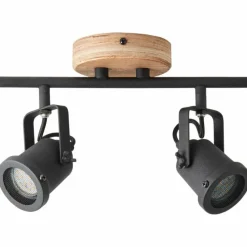 Lampes Industrielles-Luminaires Brilliant Spot Brilliant Inge Bois foncé, 2 lumières