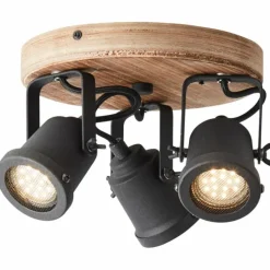Lampes Industrielles-Luminaires Brilliant Spot Brilliant Inge Bois foncé, 3 lumières
