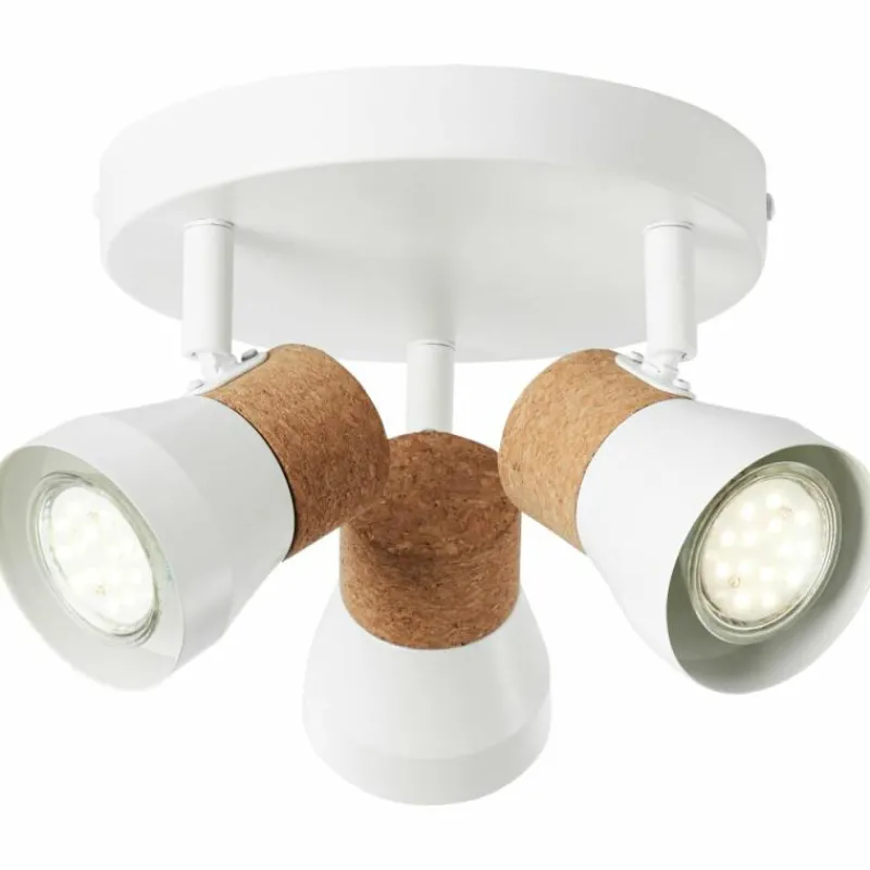 Luminaires Rustiques-Luminaires Brilliant Spot Brilliant Moka Blanc, 3 lumières