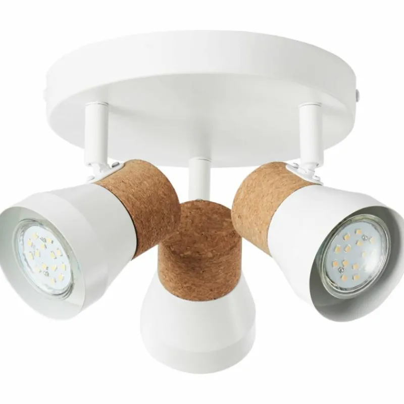 Luminaires Rustiques-Luminaires Brilliant Spot Brilliant Moka Blanc, 3 lumières