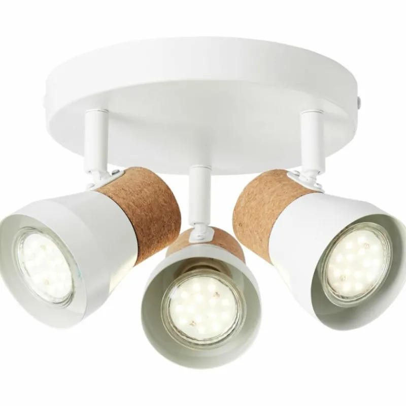 Luminaires Rustiques-Luminaires Brilliant Spot Brilliant Moka Blanc, 3 lumières