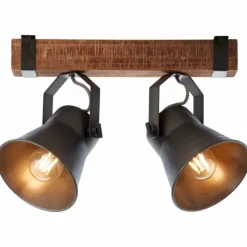 Luminaires Rustiques-Luminaires Brilliant Spot Brilliant Plow Noir, 2 lumières