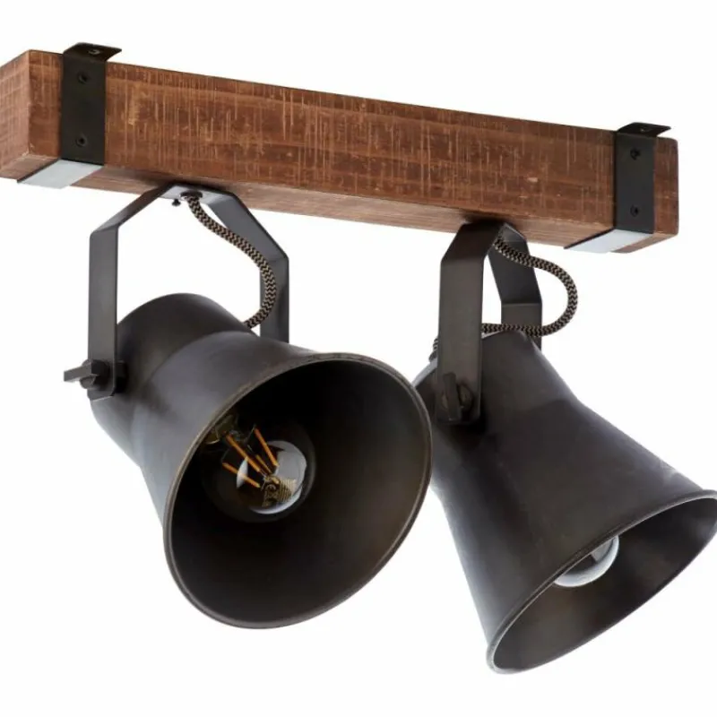 Luminaires Rustiques-Luminaires Brilliant Spot Brilliant Plow Noir, 2 lumières