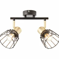 Luminaires Scandinaves-Luminaires Brilliant Spot Brilliant Posca Laiton, Noir, 2 lumières