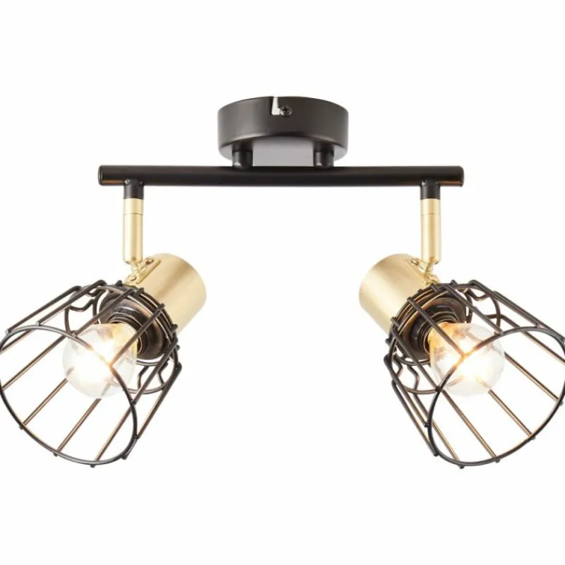 Luminaires Scandinaves-Luminaires Brilliant Spot Brilliant Posca Laiton, Noir, 2 lumières