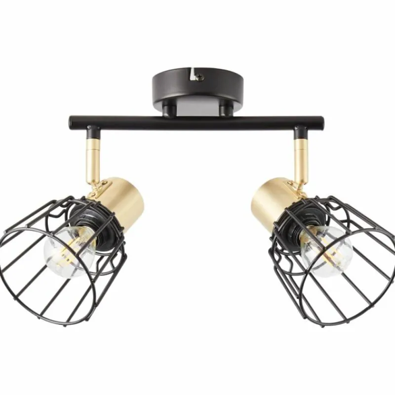 Luminaires Scandinaves-Luminaires Brilliant Spot Brilliant Posca Laiton, Noir, 2 lumières