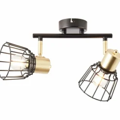 Luminaires Scandinaves-Luminaires Brilliant Spot Brilliant Posca Laiton, Noir, 2 lumières