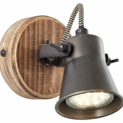 Luminaires Rustiques-Luminaires Brilliant Spot Brilliant Seed Bois foncé, Noir, 1 lumière