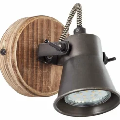 Luminaires Rustiques-Luminaires Brilliant Spot Brilliant Seed Bois foncé, Noir, 1 lumière