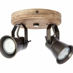 Luminaires Rustiques-Luminaires Brilliant Spot Brilliant Seed Bois foncé, Noir, 2 lumières