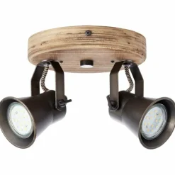 Luminaires Rustiques-Luminaires Brilliant Spot Brilliant Seed Bois foncé, Noir, 2 lumières