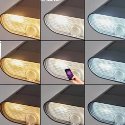 hofstein Spot de jardin Usmagama Solar LED Noir, 1 lumière, Détecteur de mouvement, Changeur de couleurs