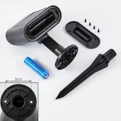 hofstein Spot de jardin Usmagama Solar LED Noir, 1 lumière, Détecteur de mouvement, Changeur de couleurs