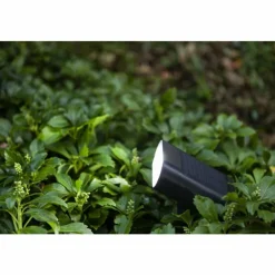 Luminaires Lutec Spot de jardin Lutec GINBO LED Noir, 1 lumière, Détecteur de mouvement, Changeur de couleurs