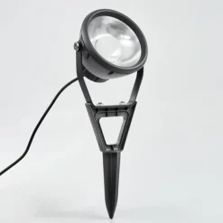 hofstein Spot de jardin Phniet LED Noir, 1 lumière, Télécommandes, Changeur de couleurs