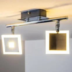 hofstein Spot de plafond Baramita LED Chrome, 2 lumières* Spots Et Projecteurs