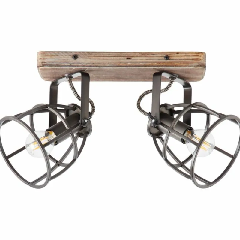 Lampes Vintages & Rétros-Luminaires Brilliant Spot de plafond Brilliant Matrix Noir, 2 lumières