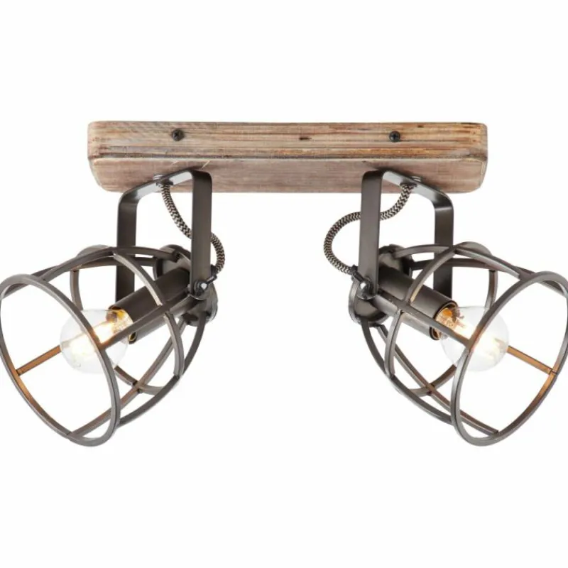 Lampes Vintages & Rétros-Luminaires Brilliant Spot de plafond Brilliant Matrix Noir, 2 lumières