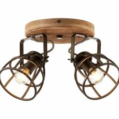 Lampes Vintages & Rétros-Luminaires Brilliant Spot de plafond Brilliant Matrix Noir, 2 lumières