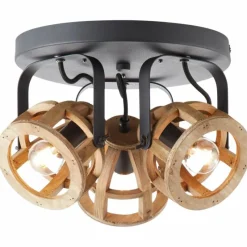 Lampes Vintages & Rétros-Luminaires Brilliant Spot de plafond Brilliant Matrix Wood Brun, Noir, 3 lumières
