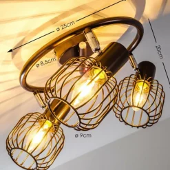 Luminaires Rustiques-hofstein Spot de plafond Cancun Brun, 3 lumières