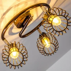 Luminaires Rustiques-hofstein Spot de plafond Cancun Brun, 3 lumières