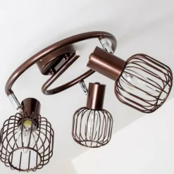 Luminaires Rustiques-hofstein Spot de plafond Cancun Brun, 3 lumières