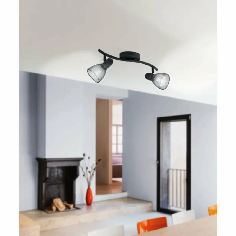 Luminaires Eglo Spot de plafond EGLO CAROVIGNO Noir, 2 lumières* Spots Et Projecteurs