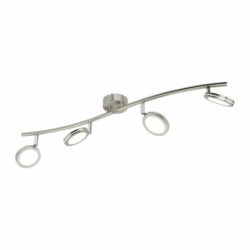Luminaires Eglo Spot de plafond Eglo KARYSTOS LED Nickel mat, 4 lumières* Éclairage Led