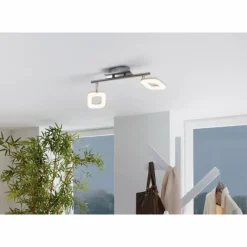 Luminaires Eglo Spot de plafond Eglo LITAGO CRYSTAL LED Aspect cristal, Nickel mat, 2 lumières* Spots Et Projecteurs