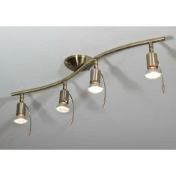 Lampes Dorées-Luminaires Eglo Spot de plafond Eglo Or, Laiton, Blanc