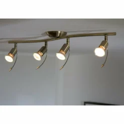 Lampes Dorées-Luminaires Eglo Spot de plafond Eglo Or, Laiton, Blanc