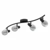 Suspension Verre Fumé-Luminaires Eglo Spot de plafond EGLO POLLICA Noir, 4 lumières