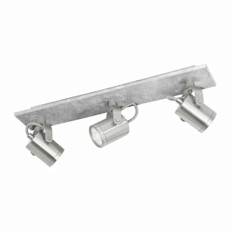 Luminaires Eglo Spot de plafond Eglo PRACETA LED Gris, Nickel mat, 3 lumières* Éclairage Led