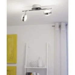 Luminaires Eglo Spot de plafond Eglo SALTO LED Chrome, 2 lumières* Éclairage Led