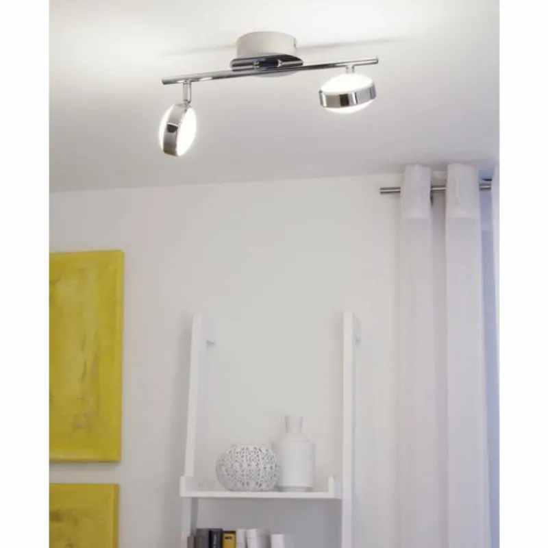 Luminaires Eglo Spot de plafond Eglo SALTO LED Chrome, 2 lumières* Éclairage Led