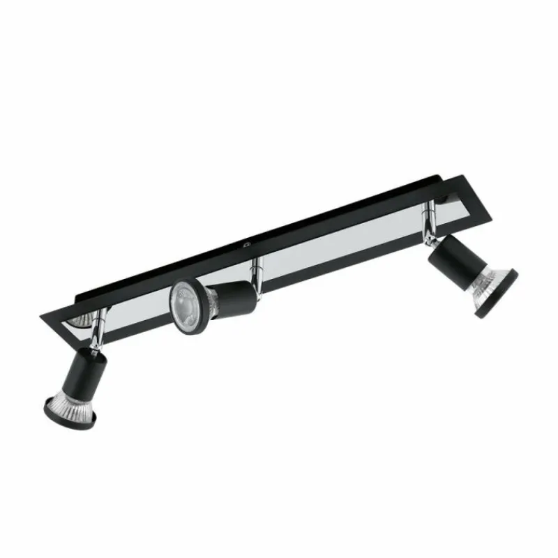 Luminaires Eglo Spot de plafond Eglo SARRIA LED Chrome, Noir, 3 lumières* Éclairage Led
