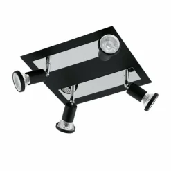Luminaires Eglo Spot de plafond Eglo SARRIA LED Chrome, Noir, 4 lumières* Éclairage Led