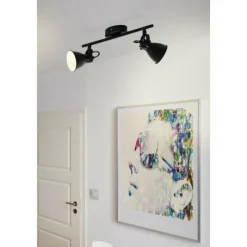 Luminaires Eglo Spot de plafond EGLO SERAS LED Noir, 2 lumières* Éclairage Led
