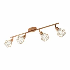 Luminaires Eglo Spot de plafond Eglo ZAPATA LED Cuivre, 4 lumières