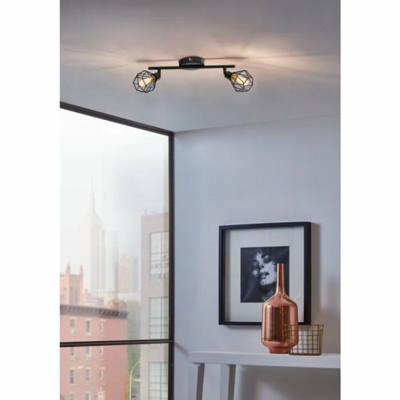 Luminaires Eglo Spot de plafond EGLO ZAPATA LED Noir, 2 lumières