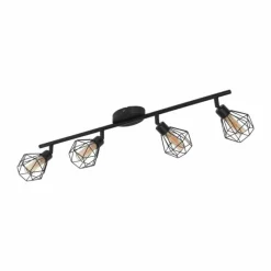 Luminaires Eglo Spot de plafond EGLO ZAPATA LED Noir, 4 lumières