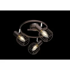 Luminaires Rustiques-Luminaires Globo Lighting Spot de plafond Globo Akin Brun, 3 lumières