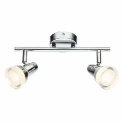 Luminaires Globo Lighting Spot de plafond Globo Alaska LED Chrome, 2 lumières* Spots Et Projecteurs