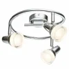 Luminaires Globo Lighting Spot de plafond Globo Alaska LED Chrome, 3 lumières* Éclairage Led